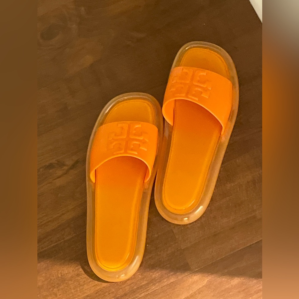 Tory Burch size 10 jelly slides. Excellent condition. NEVER worn